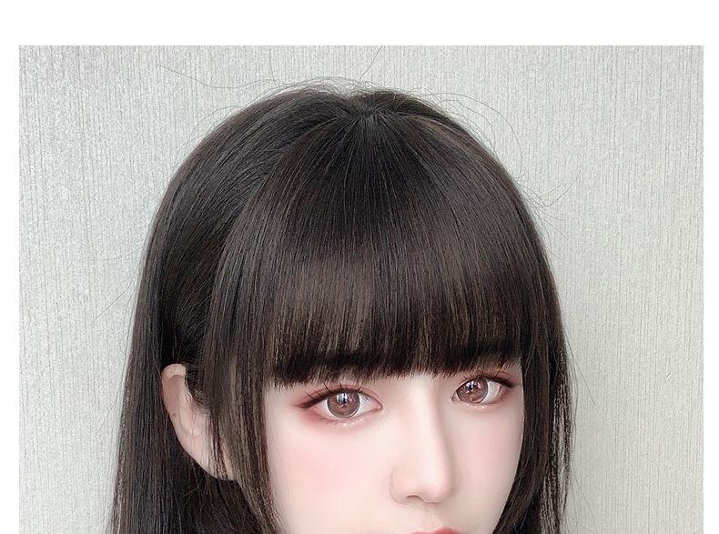 真发漫画刘海假发片女自然隐形前额假刘海日系带鬓角假发头帘夏季 棕