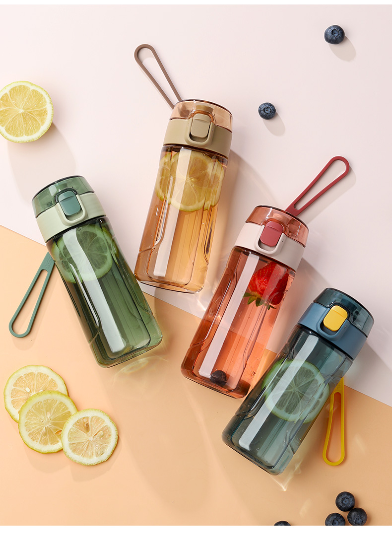 中学生水杯男防摔塑料杯子中学生男女透明个性便携简约创意潮流水杯ll