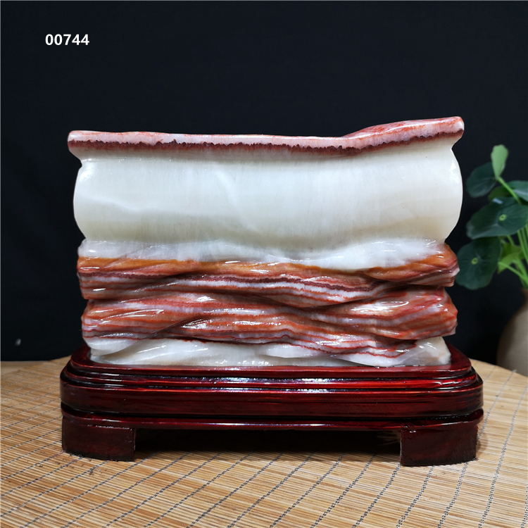 天然原石观赏石红烧肉腊肉五花肉玉石收藏装饰摆件 1680-1【图片 价格