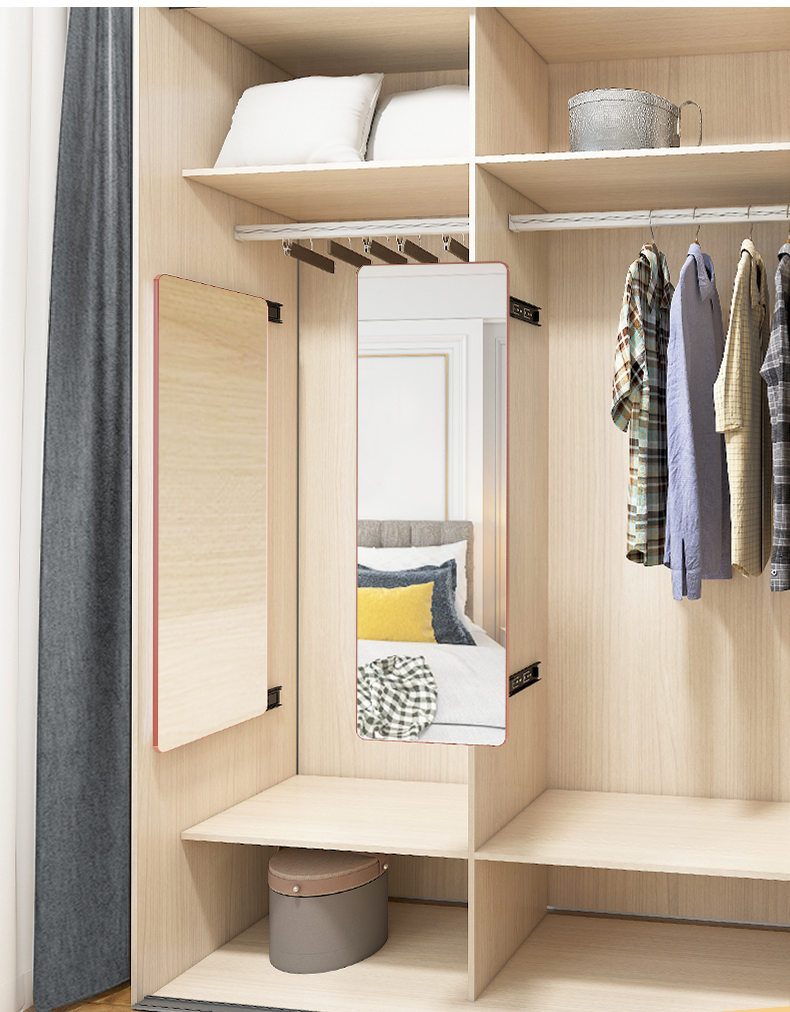 抽拉穿衣镜衣冠镜壁镜衣柜镜子内置推拉旋转穿衣镜折叠伸缩隐形全身