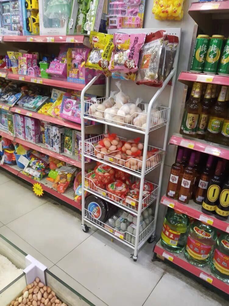 嘉临芬铁艺置物架便利店置物架货架铺饮料多层零食超市商铺带挂钩食品