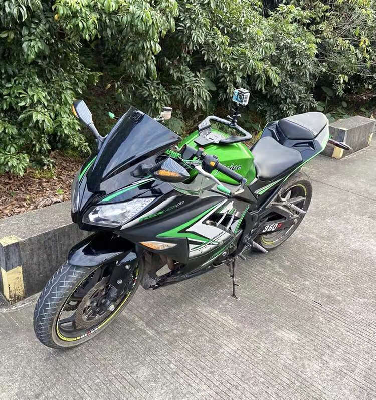 速科优 蛟龙400改装摩托车反光镜台荣gp1杜卡迪r35h2h6地平线带灯后