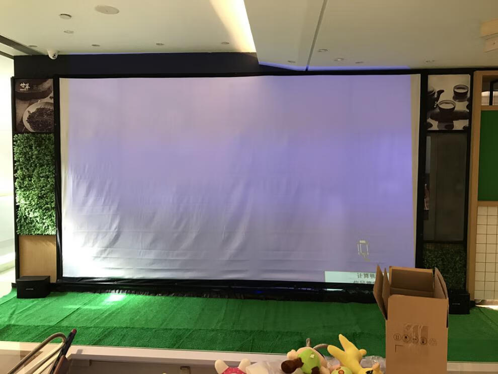 老式电影幕60到300英英寸便捷式简易折叠纤维白软户外露天投影机幕布