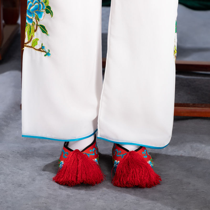 布鞋 绣花鞋戏曲戏剧彩鞋女平底绣花鞋儿童古装京剧越剧青衣花旦小姐