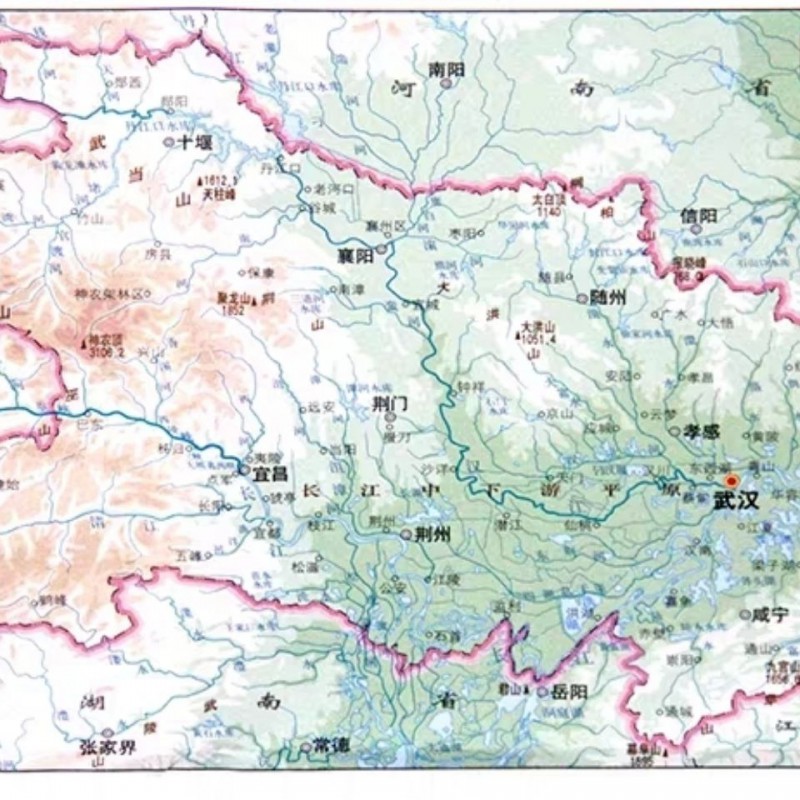 2019全新湖北省地圖湖北政區圖摺疊紙質105米x075米行政區