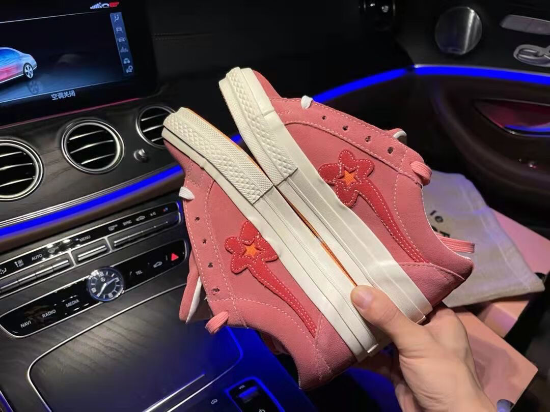 纯原ttc小花联名板鞋翻毛皮木村onestar低帮休闲帆布鞋 纯原-粉色 44