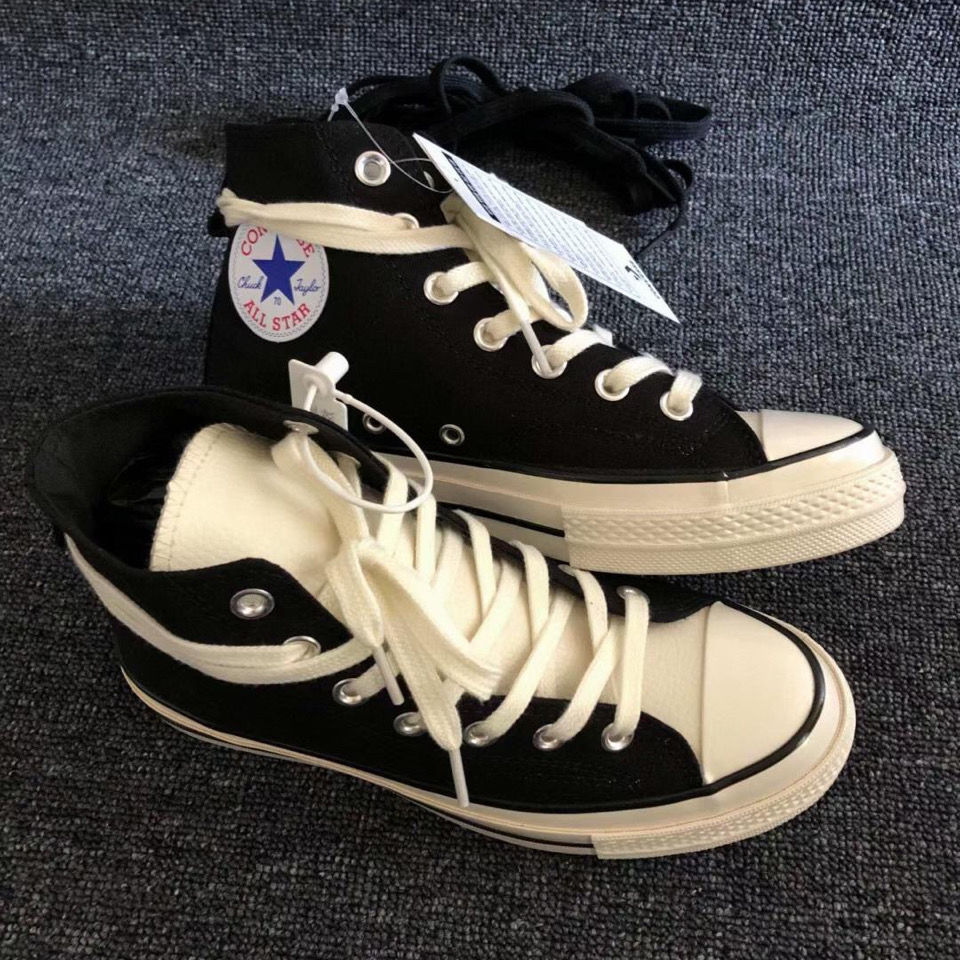 拼色fog联名帆布鞋黑白灰高帮板鞋休闲运动学生百搭男女情侣潮鞋 3 40