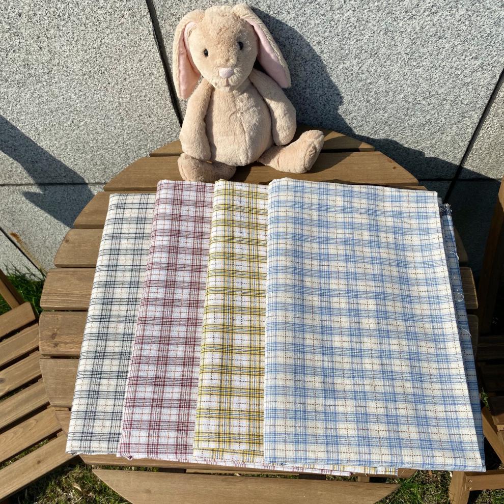 念柔 韩风ins同款蓝色格子桌布红色复古野餐布宿舍摆拍背景布 黑白