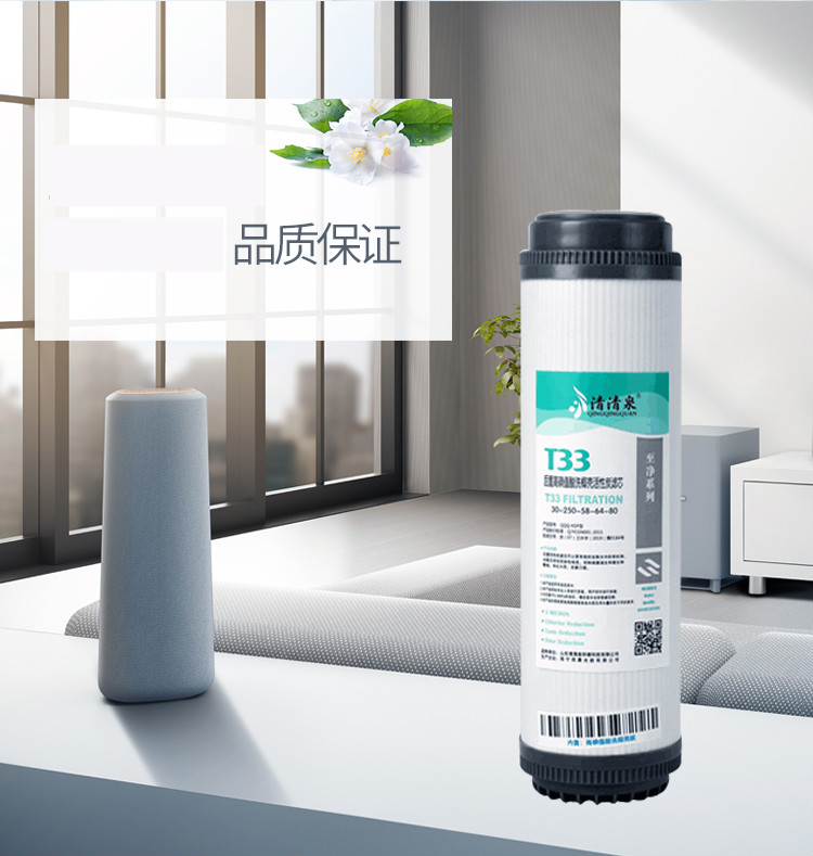 净水器滤芯通用家用10寸活性炭滤芯五级净水机后置活性炭过滤芯平口大