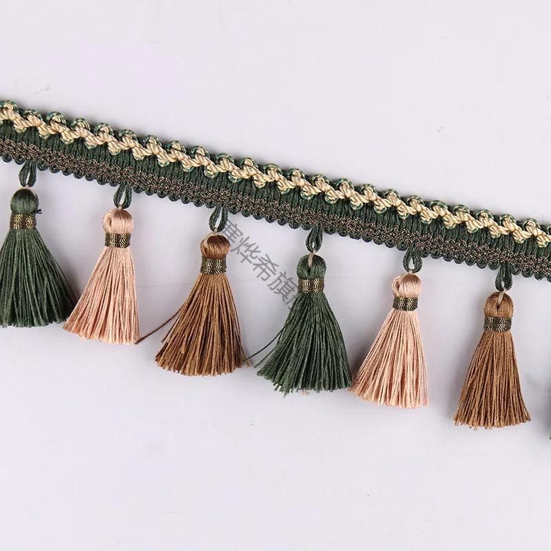 窗帘花边吊穗窗帘窗纱三色加密流苏灯具侧边装饰花边帘头水波幔花边吊