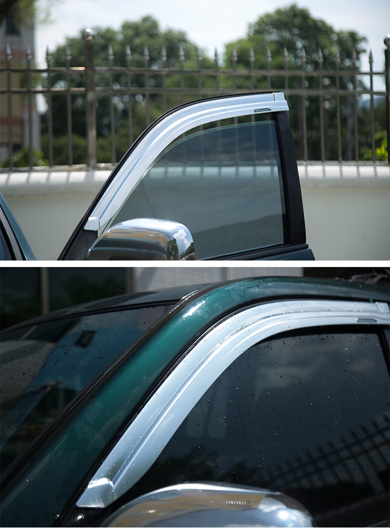 适用于霸道普拉多晴雨挡2700陆巡兰德酷路泽车窗雨眉lc120改装电镀雨