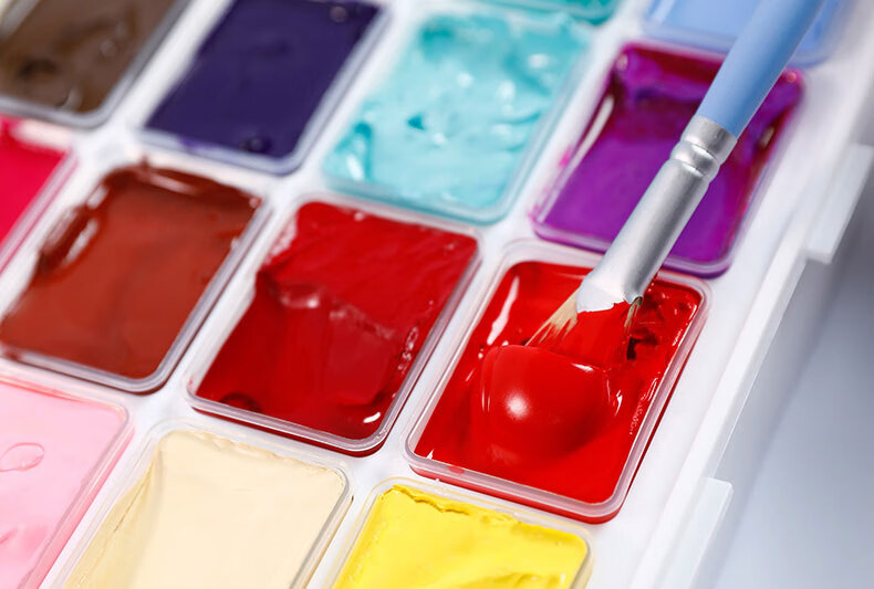 青竹水粉颜料80ml学生用美术生练习艺考42色全系经典黑画画初学者单个