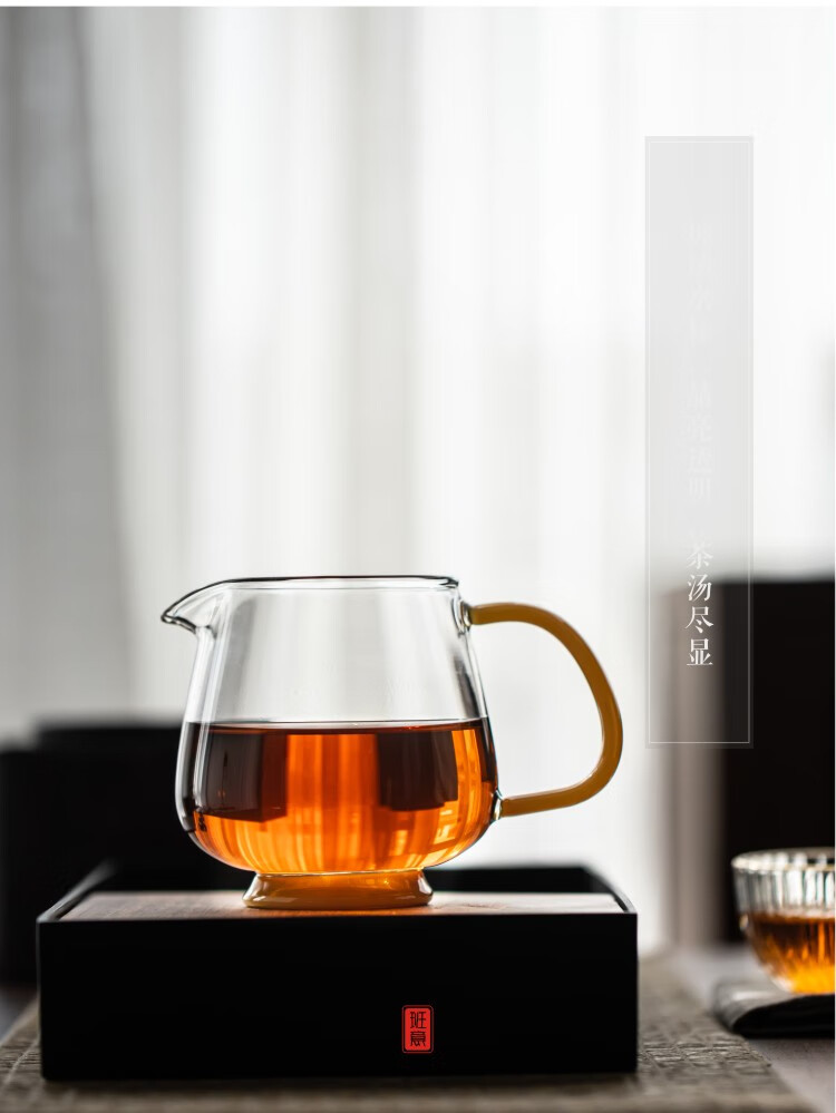 班意日式公道杯玻璃分茶器茶海耐热公杯倒茶器功夫茶具配件公杯点石成