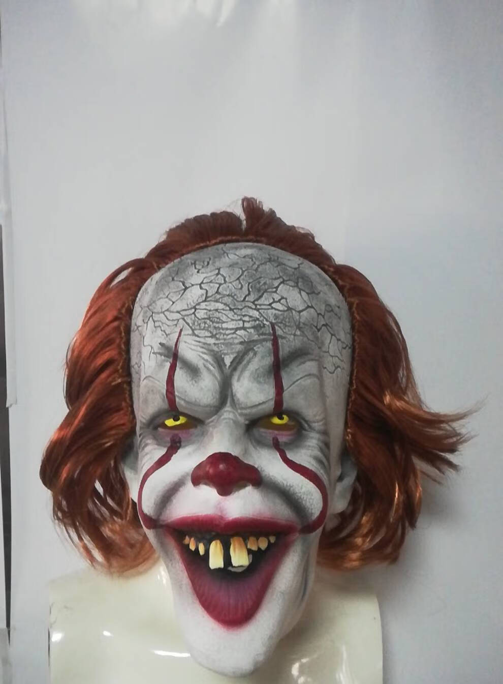 万圣节商超装饰礼物 美国吓人故事小丑回魂发光乳胶面具头套万圣节