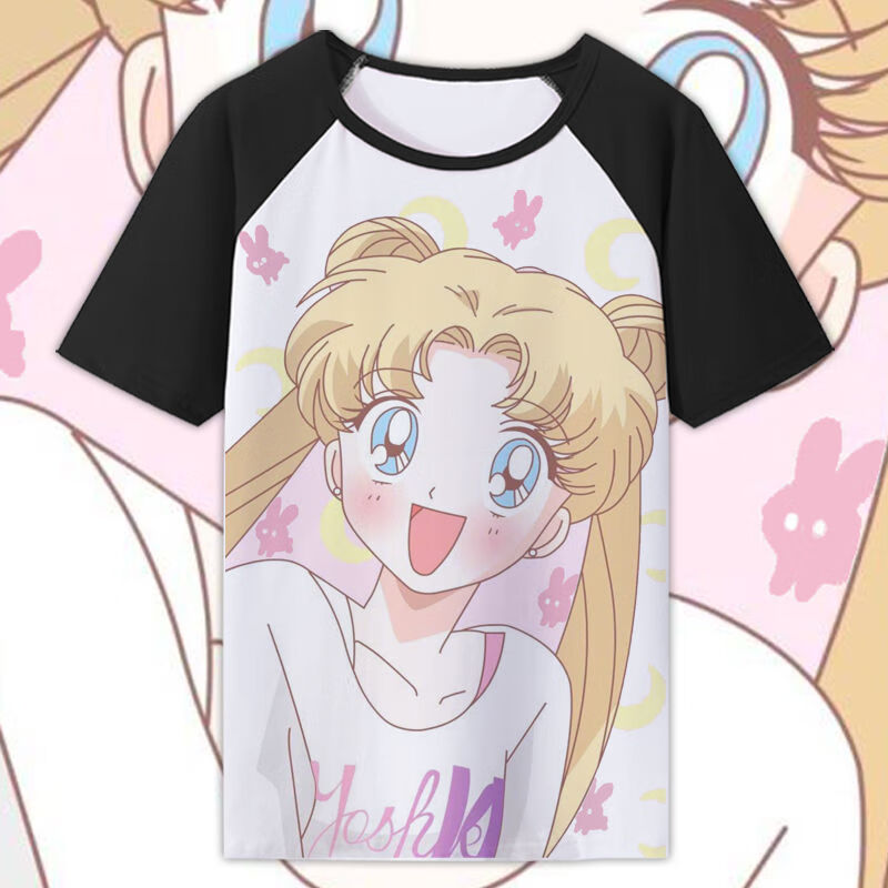 奴风美少女战士动漫周边短袖可爱t恤月野兔水冰月男女二次元衣服夏季