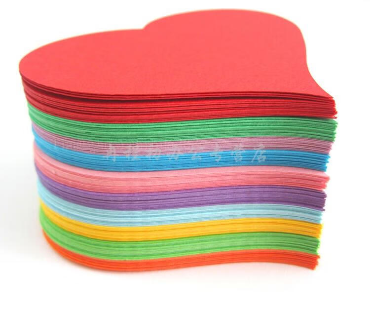 爱心形卡片迷你卡通许愿卡桃心学习留言单词拼音彩色硬卡纸小号6575cm