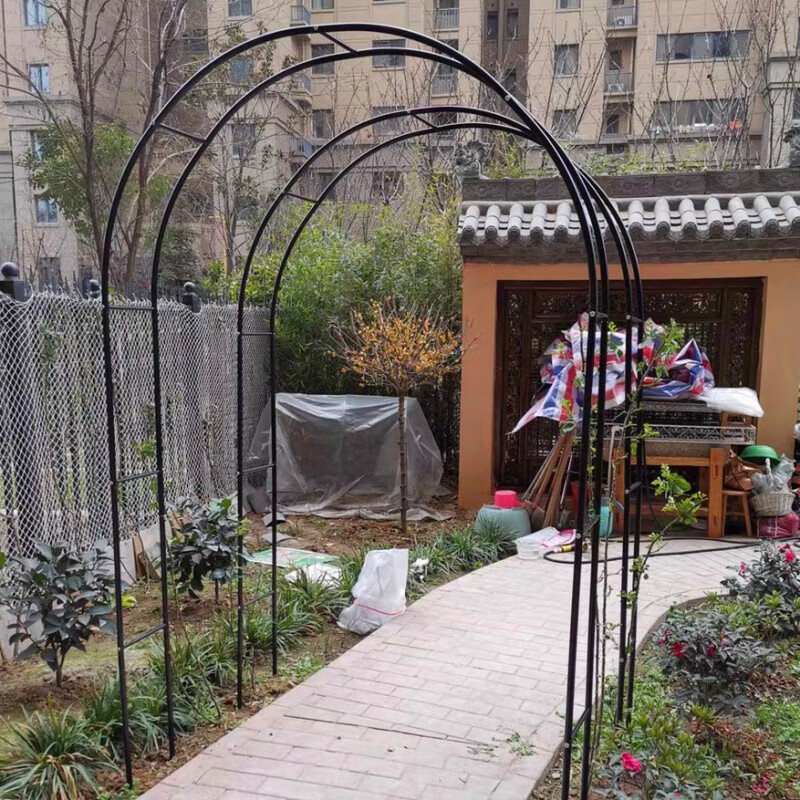 葡萄架爬不锈钢架花园拱门庭院户外紫不锈钢绿萝花支架拱形花架月季花