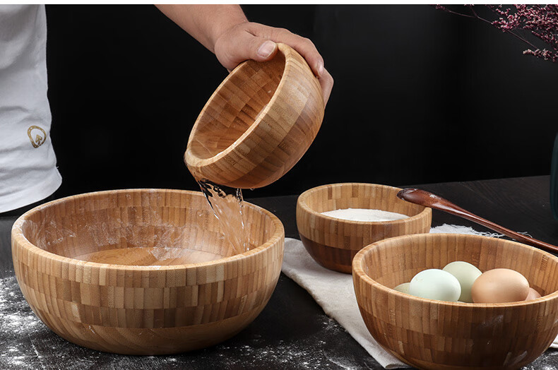 和面盆揉面盆不粘面发面盆活面盆日式大木盆和面的盆子沙拉盆饭盆特大