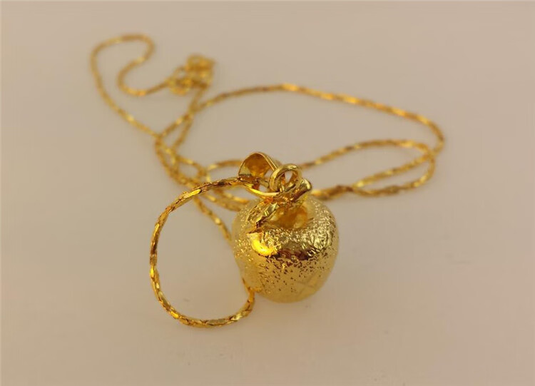 言和诺欧币金镀实心小苹果吊坠项链女韩版金苹果圣诞节礼物会销礼品