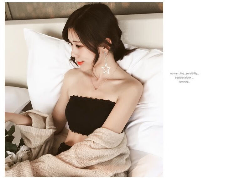 60内衣女生没有带子的文胸隐形露肩美背抹胸外穿一字肩奶罩内衣女