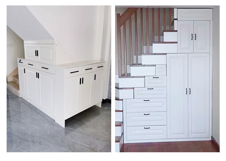 楼梯柜纯实木楼梯柜定制楼梯下储物柜异形阶梯柜定做斜角阁楼柜预约量