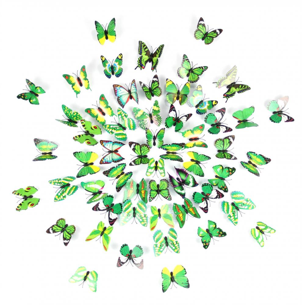 仿真立体蝴蝶3d双层蝴蝶客厅窗帘花店婚庆装饰品 蓝色10只