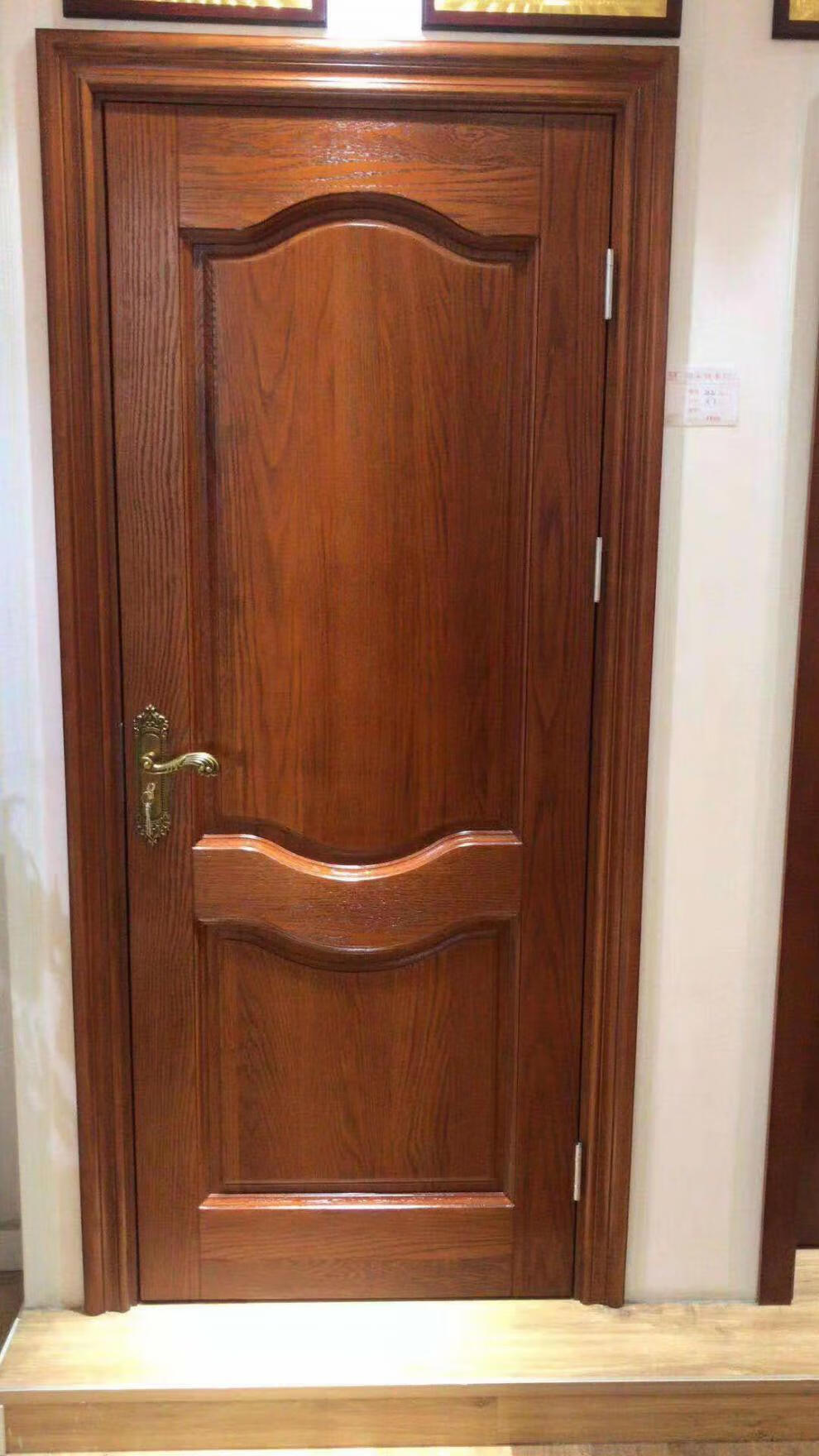 木门卧室门纯实木缅甸柚木原木大门沙比利室内家用房门卧室实木子母门