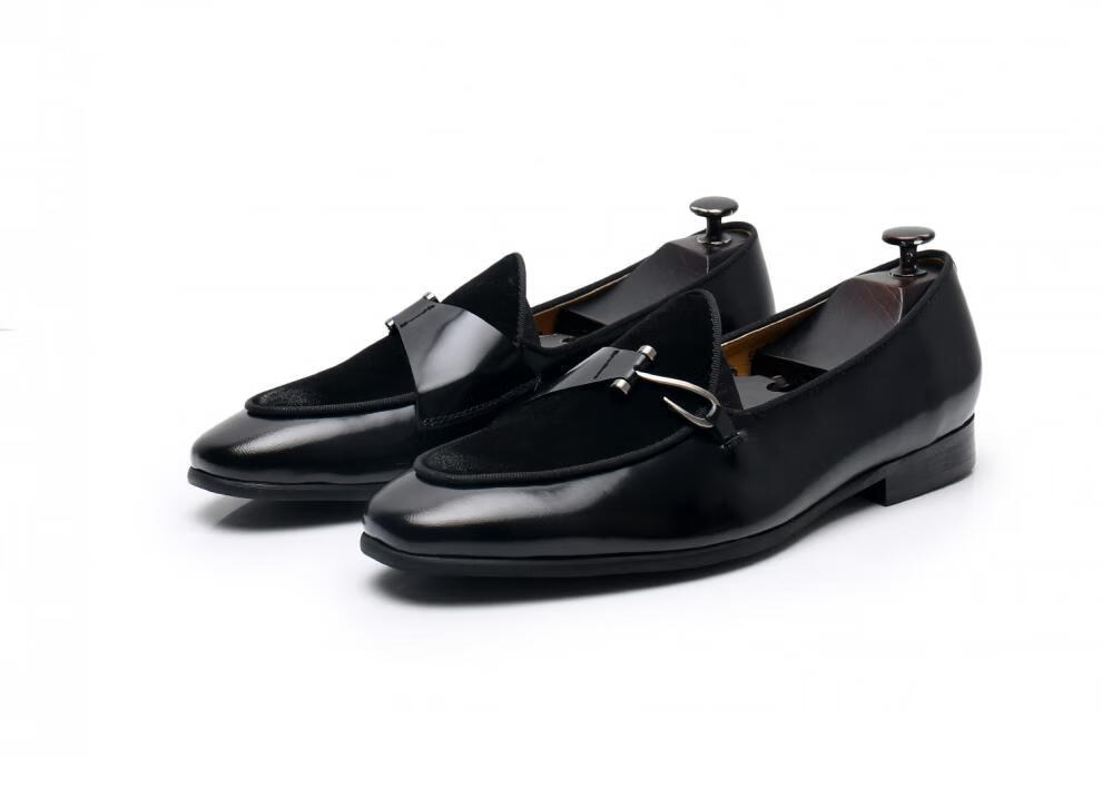 cl复古男士乐福鞋一脚蹬驾车鞋英伦风手工男鞋 银灰色 37