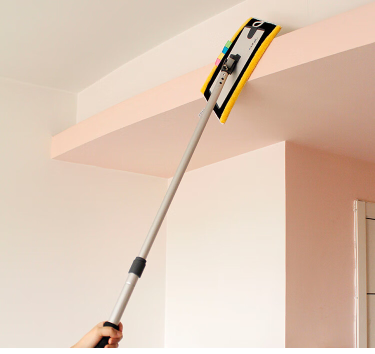 天花板清洁工具擦棚顶墙擦厨房瓷砖家用伸缩去污拖把抖音15m杆40cm