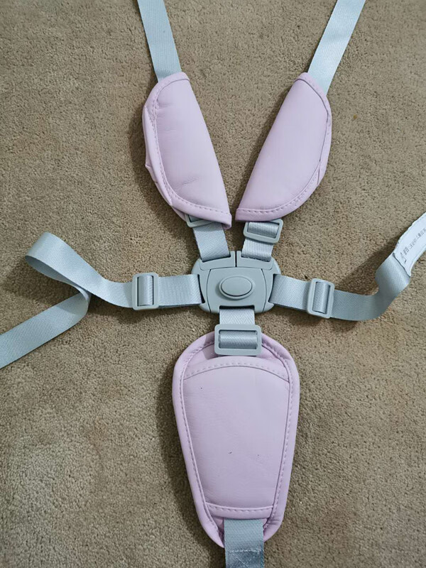 婴儿车配件五点式安全带童餐椅椅绑带配件银灰安全带涂鸦粉护肩档