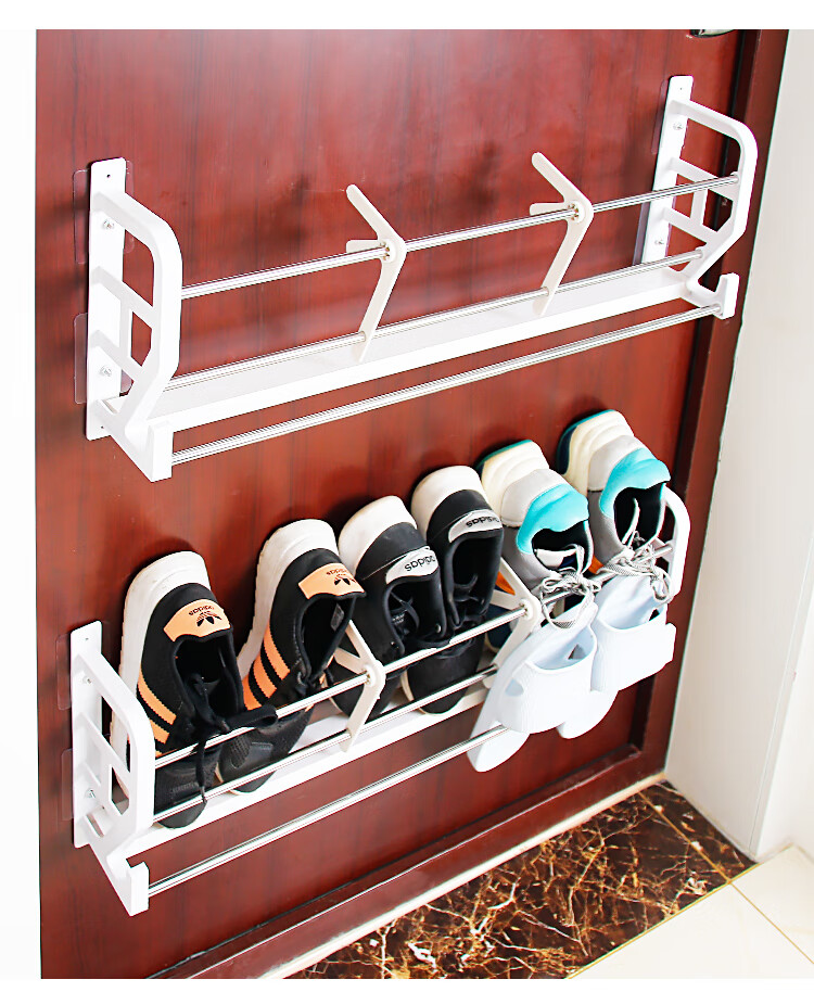 靴架简单鞋架学生宿舍鞋架防盗门挂式鞋架壁挂式免打孔门后挂拖鞋架子