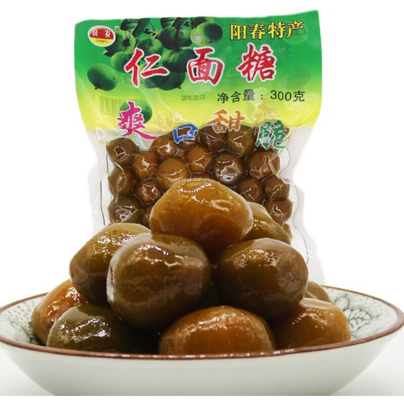 阳春特产良友牌甜脆仁面果瓶装袋装酸爽人面果仁面果银链国袋装200克