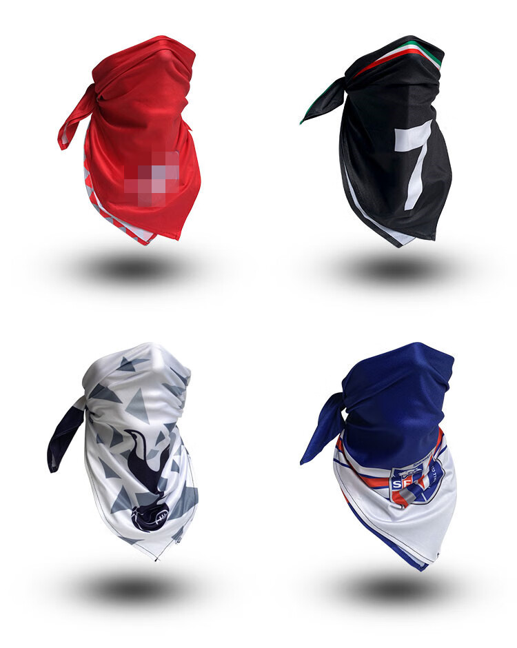 耐克足球队徽骑行面罩冰丝三角方巾透气户外防风围脖梅西ac米兰