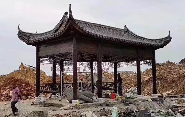 木仿古实木长廊走廊户外古建凉亭连廊回廊景区庭院回廊亭定制 古建