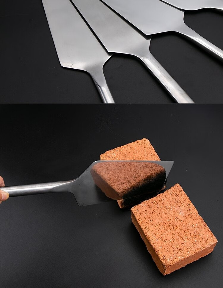 不锈钢砖刀单面砖刀双面砖刀加厚全钢多功能圆角泥刀