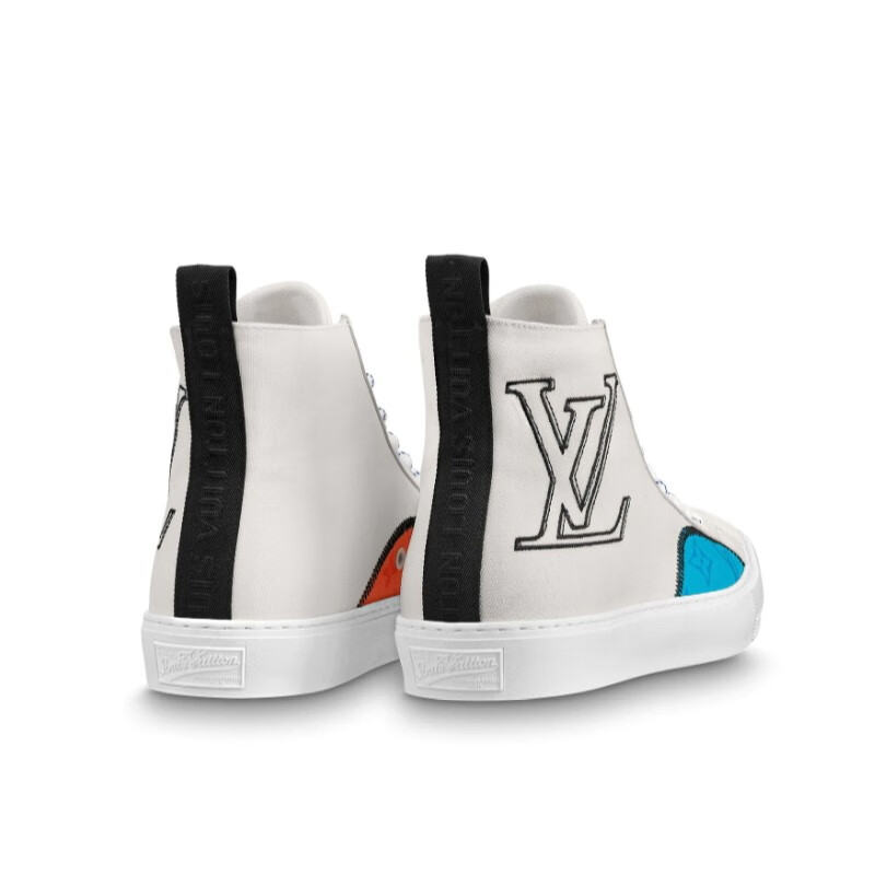 louisvuitton路易威登男士高帮运动鞋monogram老花刺绣帆布鞋1a7s5e 5