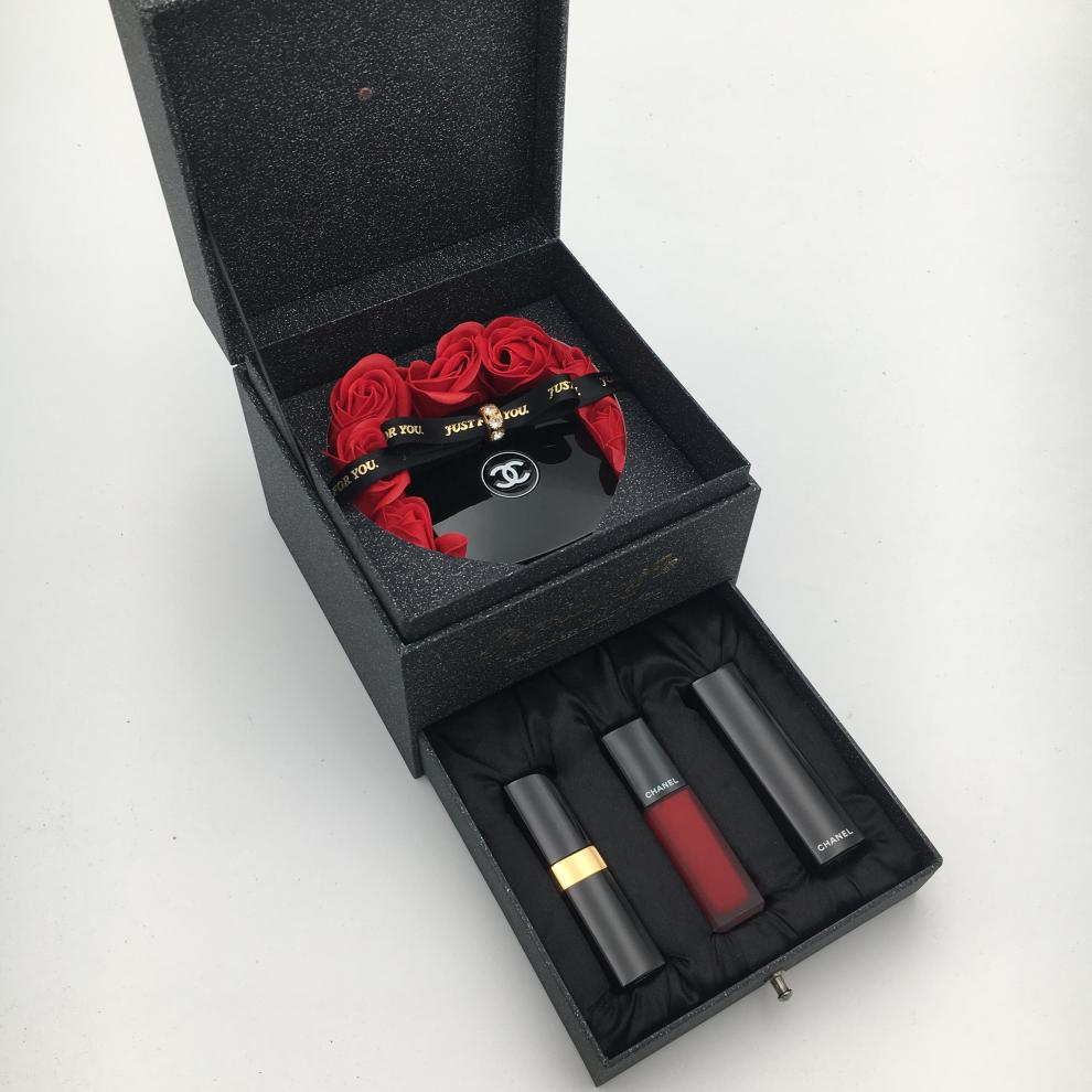 香奈儿 香水口红唇釉粉底眼影口红套装礼盒七夕礼物116#446#73#58