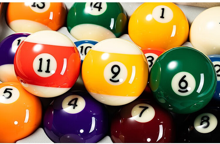 黑八台球球子标准一套水晶桌球九球大8号美式台球子用品大全配件2号蓝