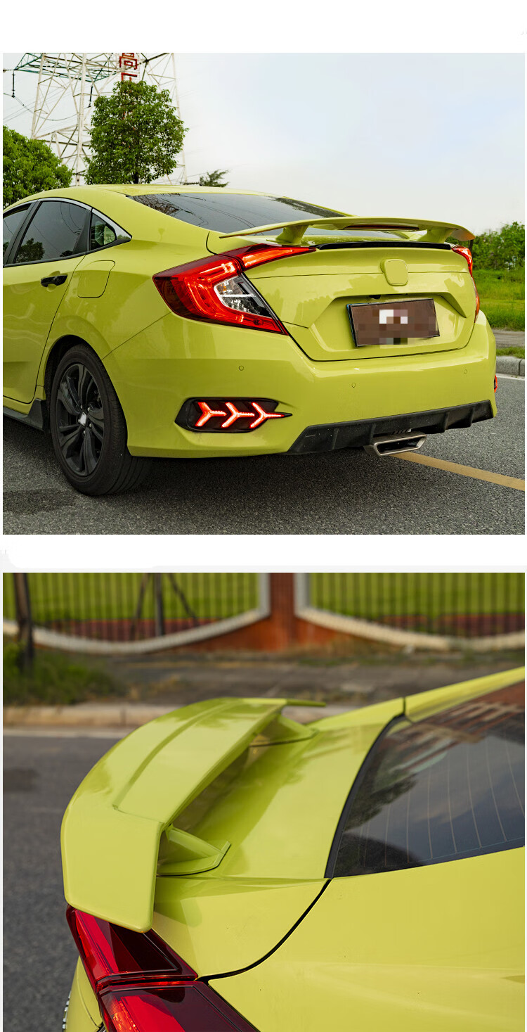 2022新款适用于十代思域尾翼改装1620款新思域gt尾翼跑车翼定风翼免