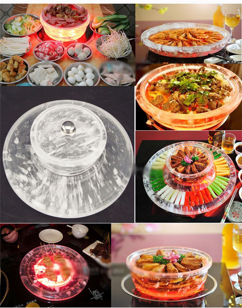 居富德 居富德燃气光波炉水晶锅透明玻璃火锅电磁炉汤炖砂锅带盖家用