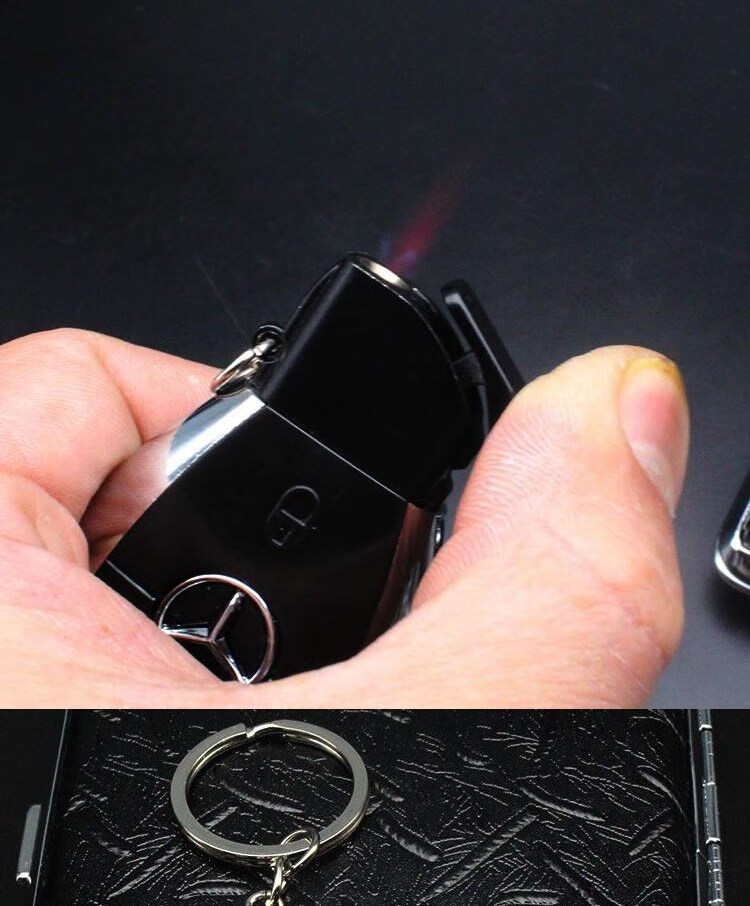适用于汽车钥匙打火机玛莎拉蒂车仿真生日车型挂饰抖音挂件扣点烟器