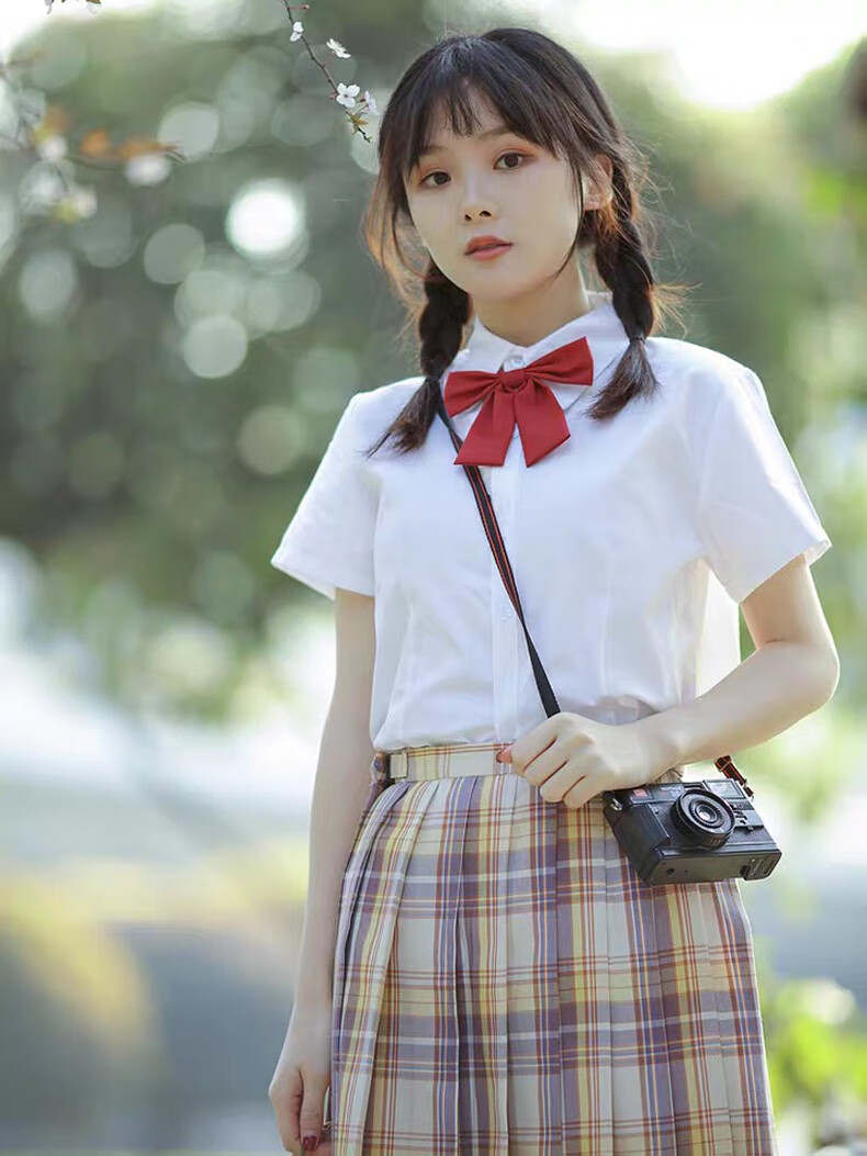 格裙水手服学生夏百褶裙短裙天温柔一刀半身裙裙子高腰日系学院风甜美