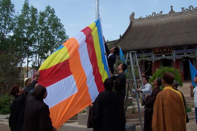 欧德斯曼 佛字莲花旗佛旗 寺庙寺院禅寺五色旗串旗万字旗旗观音庙道旗