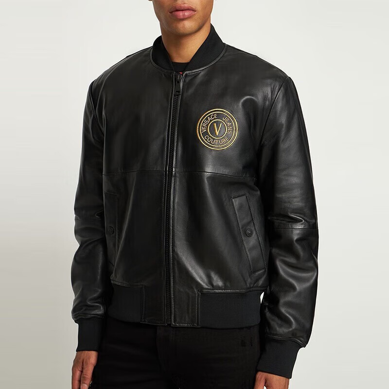 【中检鉴定】范思哲(versace) 男士外套皮衣 2022新款男士皮革刺绣飞