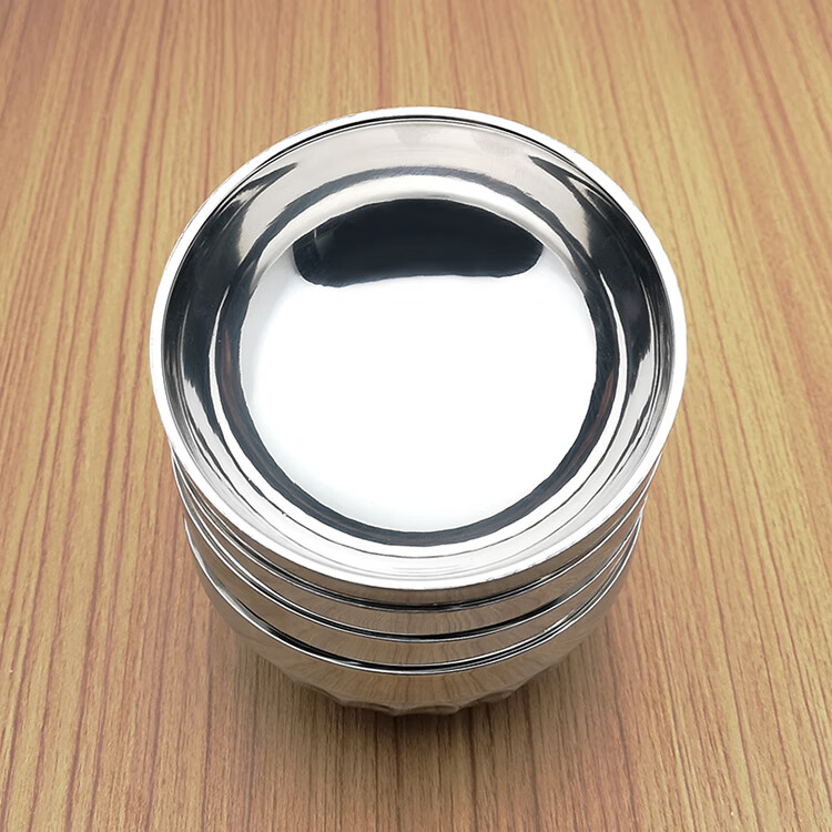 不锈钢碗儿童小铁碗商用小号隔热碗幼儿园大号家用碗食堂面碗20cm无磁