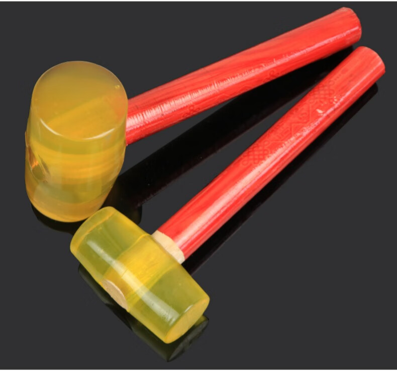 床畔木柄橡胶锤透明榔头弹力榔头塑料胶锤子橡皮锤牛筋锤橡胶安装锤