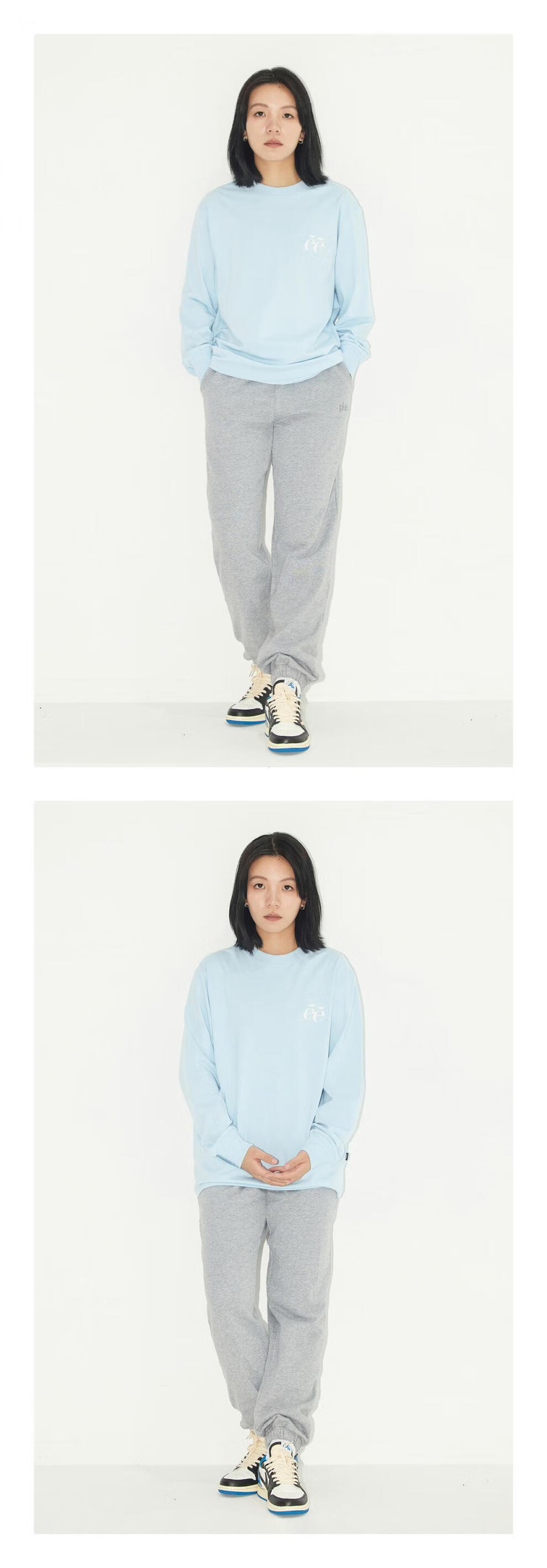 phew潮牌长袖t恤秋季情侣印花圆领上衣男女美式宽松潮流衣服 黑色 m