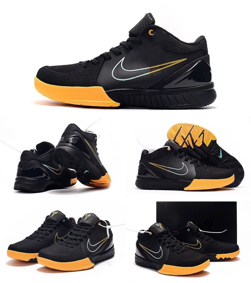 zk4 4代篮球鞋 男女款学生减震实战减震减震气垫运动鞋 科比4黑曼巴