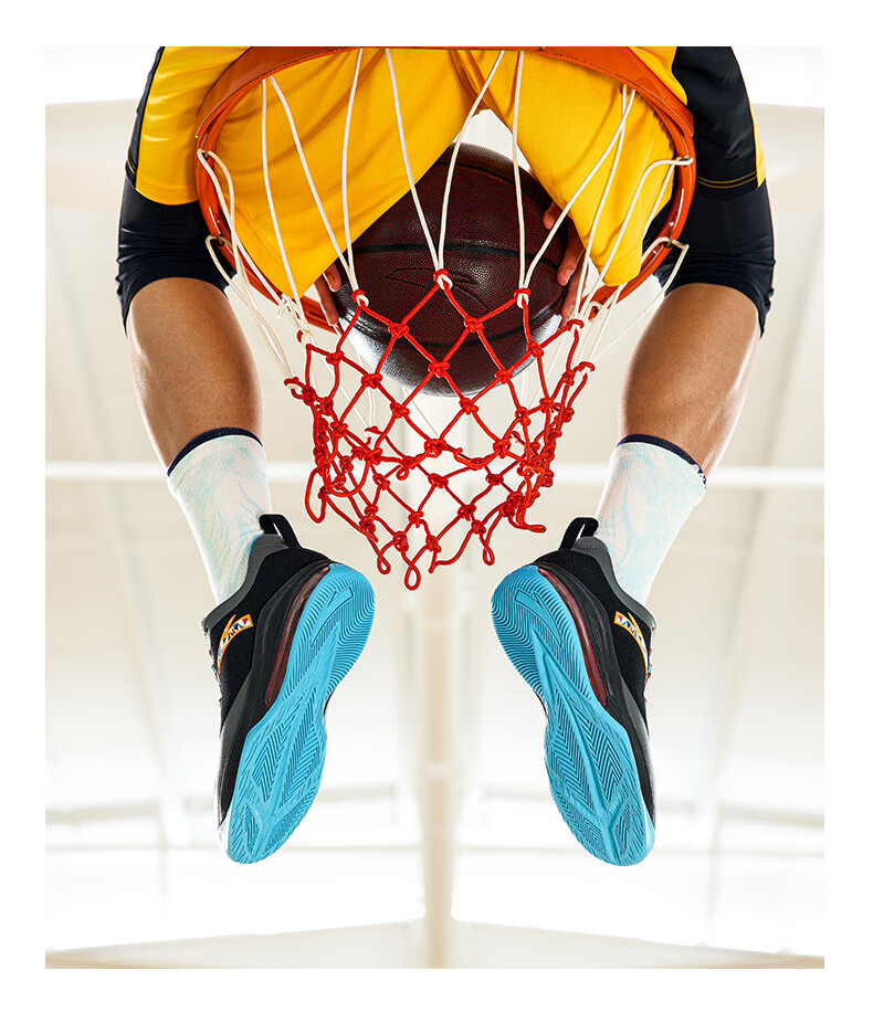 安踏男鞋篮球鞋运动鞋新款训练休闲运动蓝球鞋912121102s深灰黑氯蓝