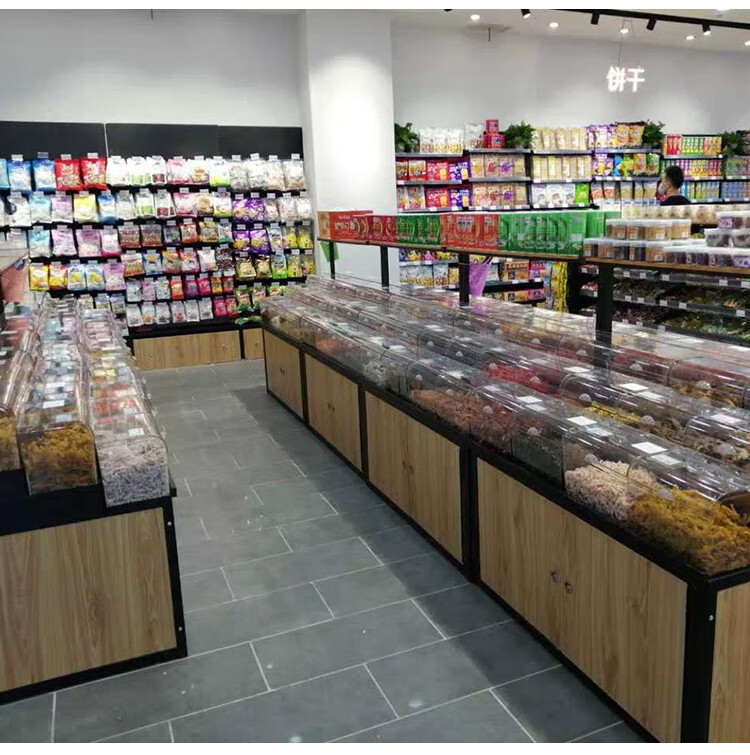 超市散称零食货架散称食品展示柜干果货架零食货架小食品展示架 单面